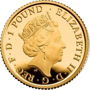 UK 1 Pound (Elizabeth II) ELIZABETH II D G REG F D 1 POUND J.C coin obverse