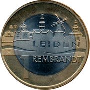 Netherlands 1 Rembrandt 400 th Anniversary of the birth Rembrandt 2006 LEIDEN 1 REMBRANDT coin reverse
