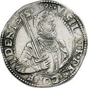 Netherlands 1 Rijksdaalder Prinsendaalder 1598  Overdate variety 1598/97 exists VIGILATE DEO CONFI DENTE S 1598 coin obverse Netherlands 1 Rijksdaalder Prinsendaalder 1598  Overdate variety 1598/97 exists VIGILATE DEO CONFI DENTE S 1598 coin obverse