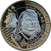 Netherlands 1 Ruyter 400th anniversary of M.A de Ruyter 2007 400 JAAR MICHIEL ADRIAENSZ DE RUYTER 1607 - 2007 coin obverse