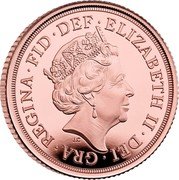 UK 1 Sovereign (Elizabeth II Platinum Jubilee) J.C ELIZABETH II DEI GRA REGINA FID DEF coin obverse UK 1 Sovereign (Elizabeth II Platinum Jubilee) J.C ELIZABETH II DEI GRA REGINA FID DEF coin obverse