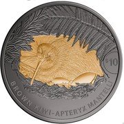 New Zealand 10 Dollars (Kiwi) $10 BROWN KIWI - APTERIX MANTELLI coin reverse