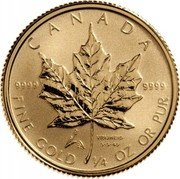 Canada 10 Dollars Maple Leaf - Tulip Liberation Privy Mark 2005 9999 9999 CANADA FINE GOLD 1/4 OZ OR PUR VRIJHEID 5-5-45 coin reverse Canada 10 Dollars Maple Leaf - Tulip Liberation Privy Mark 2005 9999 9999 CANADA FINE GOLD 1/4 OZ OR PUR VRIJHEID 5-5-45 coin reverse
