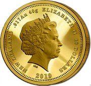 New Zealand 10 Dollars (Queen Victoria 200 Years Five Sovereigns) IRB 2019 NEW ZEALAND .917 AU 40 G ELIZABETH II 10 DOLLARS coin obverse New Zealand 10 Dollars (Queen Victoria 200 Years Five Sovereigns) IRB 2019 NEW ZEALAND .917 AU 40 G ELIZABETH II 10 DOLLARS coin obverse