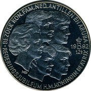 Netherlands 10 ecu 12 1/2 Anniversary of Coronation and Visit to Aruba and the Netherlands Antilles 1992 X# 61 BEZOEK KON.FAM.NED.ANTILLEN EN ARUBA REGERINGSJUBILEUM H M KONINGIN BEATRIX 1992 12 1/2 coin reverse Netherlands 10 ecu 12 1/2 Anniversary of Coronation and Visit to Aruba and the Netherlands Antilles 1992 X# 61 BEZOEK KON.FAM.NED.ANTILLEN EN ARUBA REGERINGSJUBILEUM H M KONINGIN BEATRIX 1992 12 1/2 coin reverse