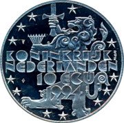 Netherlands 10 ecu (F. D. Roosevelt) X# 82a KONINKRIJK DER NEDERLANDEN 10 ECU 1994 coin obverse