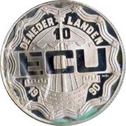 Netherlands 10 Ecu (Geert Groote) X# 27.1a DE NEDER - LANDEN 10 ECU 19 90 coin obverse