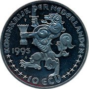 Netherlands 10 ecu (Grotius) X# 86 1995 10 ECU KONINKRIJK DER NEDERLANDEN coin obverse Netherlands 10 ecu (Grotius) X# 86 1995 10 ECU KONINKRIJK DER NEDERLANDEN coin obverse
