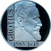Netherlands 10 ecu (Grotius) X# 86a GROTIUS 1583- 1645 coin reverse