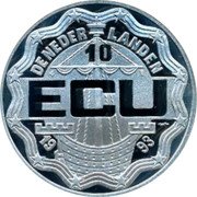 Netherlands 10 ecu (Jan A. Leeghwater) X# 66a DE NEDER LANDEN 10 ECU 19 93 coin obverse