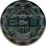 Netherlands 10 ecu Constantijn and Christiaan Huygens 1989 X# 17.2 DE NEDER - LANDEN 10 ECU 1989 coin obverse