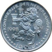 Netherlands 10 Ecu (Willem Drees) KONINKRIJK DER NDERLANDEN 10 ECU 1998 coin obverse