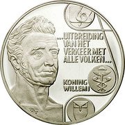 Netherlands 10 ecu Willem I. Frederik 1992 Proof X# 49a UITBREIDUNG VAN HET VERKEER MET ALLE VOLKEN KONING WILLEM coin reverse
