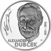 Slovakia 10 Euro 100th anniversary of the birth of Alexander Dubcek 2021 MK ALEXANDER DUBČEK 1921–1992 MS coin reverse Slovakia 10 Euro 100th anniversary of the birth of Alexander Dubcek 2021 MK ALEXANDER DUBČEK 1921–1992 MS coin reverse