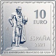 Spain 10 Euro 275th anniversary of Francisco de Goya - The Parasol 2021 M 10 EURO ESPAÑA 2021 M 275 ANIVERSARIO FRANCISCO DE GOYA coin reverse Spain 10 Euro 275th anniversary of Francisco de Goya - The Parasol 2021 M 10 EURO ESPAÑA 2021 M 275 ANIVERSARIO FRANCISCO DE GOYA coin reverse
