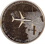 Netherlands 10 Euro Aviation 2019  Proof 100 JAAR NEDERLANDSE LUCHTVAART 2019 10 EURO coin reverse