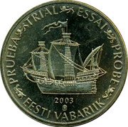 Estonia 10 Euro Cent A ship 2003 PRUEBA TRIAL ESSAI PROBE EESTI VABARIIK 2003 coin obverse