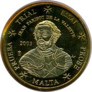 Malta 10 Euro Cent Jean Parisot de Valette 2003 TRIAL ESSAI JEAN PARISOT DE LA VALETTE PROBE PRUEBA MALTA 2003 coin obverse Malta 10 Euro Cent Jean Parisot de Valette 2003 TRIAL ESSAI JEAN PARISOT DE LA VALETTE PROBE PRUEBA MALTA 2003 coin obverse
