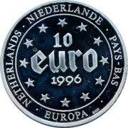 Netherlands 10 euro (Nederlanden) NETHERLANDS NIEDERLANDE PAYS-BAS 10 EURO 1996 G999 coin reverse Netherlands 10 euro (Nederlanden) NETHERLANDS NIEDERLANDE PAYS-BAS 10 EURO 1996 G999 coin reverse