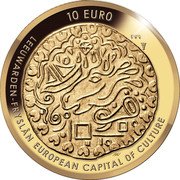 Netherlands 10 Euro (Willem-Alexander Leeuwarden) LEEUWARDEN-FRISLÂN EUROPEAN CAPITAL OF CULTURE 10 EURO NN coin reverse Netherlands 10 Euro (Willem-Alexander Leeuwarden) LEEUWARDEN-FRISLÂN EUROPEAN CAPITAL OF CULTURE 10 EURO NN coin reverse