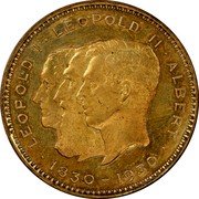 Belgium 10 Francs (Pattern) KM# Pn314 LEOPOLD I LEOPOLD II ALBERT 1830-1930 coin obverse Belgium 10 Francs (Pattern) KM# Pn314 LEOPOLD I LEOPOLD II ALBERT 1830-1930 coin obverse