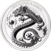 Australia 100 Dollars Dragon and Pearl of Wisdom 2019 P BU 2019 1OZ 9995 PLATINUM P coin reverse Australia 100 Dollars Dragon and Pearl of Wisdom 2019 P BU 2019 1OZ 9995 PLATINUM P coin reverse