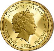 New Zealand 100 Dollars (Queen Victoria 200 Years Fifty Sovereigns) NEW ZEALAND .917 AU 155.5G ELIZABETH II 100 DOLLARS 2019 IRB coin obverse