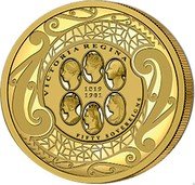 New Zealand 100 Dollars (Queen Victoria 200 Years Fifty Sovereigns) 1819 - 1901 VICTORIA REGINA FIFTY SOVEREIGNS coin reverse