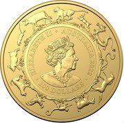Australia 100 Dollars Year of The Tiger 2022 JC ELIZABETH II AUSTRALIA 2022 100 DOLLARS coin obverse Australia 100 Dollars Year of The Tiger 2022 JC ELIZABETH II AUSTRALIA 2022 100 DOLLARS coin obverse