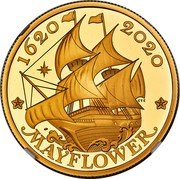 UK 100 Pounds Elizabeth II Mayflower 2020  Proof 1620 2020 CTC MAYFLOWER coin reverse UK 100 Pounds Elizabeth II Mayflower 2020  Proof 1620 2020 CTC MAYFLOWER coin reverse