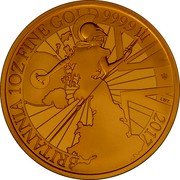 UK 100 Pounds Elizabeth II 2017  Proof BRITANNIA 1 OZ FINE GOLD 999.9 2017 LWT coin reverse