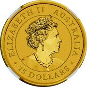 Australia 15 Dollars Elizabeth II -Kangaroo 2022 P ELIZABETH II AUSTRALIA 15 DOLLARS JC coin obverse