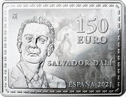 Spain 150 Euro Salvador Dali 2021 M 150 EURO SALVADOR DALÍ ESPAÑA 2021 M coin obverse Spain 150 Euro Salvador Dali 2021 M 150 EURO SALVADOR DALÍ ESPAÑA 2021 M coin obverse