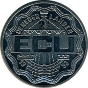 Netherlands 2 1/2 ecu (Jan A. Leeghwater) X# 65 DE NEDER LANDEN 2 1/2 ECU 19 93 coin obverse