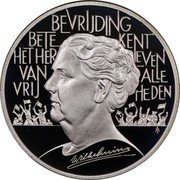 Netherlands 2 1/2 ECU Anniversary of Liberation 1995B Proof X# 89a BEVRIJDING BETE KENT HET HER LEVEN VAN ALLE VRIJ HEDEN WILHELMINA coin reverse Netherlands 2 1/2 ECU Anniversary of Liberation 1995B Proof X# 89a BEVRIJDING BETE KENT HET HER LEVEN VAN ALLE VRIJ HEDEN WILHELMINA coin reverse