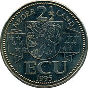 Netherlands 2 1/2 ecu Johannes Vermeer 1995 NEDER 2 1/2 LAND ECU 1995 coin reverse