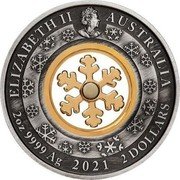 Australia 2 Dollars Christmas Wonderland 2021 P ELIZABETH II AUSTRALIA 2 OZ 9999 AG 2021 2 DOLLARS coin obverse Australia 2 Dollars Christmas Wonderland 2021 P ELIZABETH II AUSTRALIA 2 OZ 9999 AG 2021 2 DOLLARS coin obverse