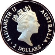 Australia 2 Dollars (Elizabeth II Kookaburras) ELIZABETH II AUSTRALIA 2 DOLLARS coin obverse Australia 2 Dollars (Elizabeth II Kookaburras) ELIZABETH II AUSTRALIA 2 DOLLARS coin obverse