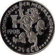 Netherlands 2 1/2 ECU 10th Deathanniversary 3rd Minister-President Willem Drees 1998 ☤ b+a KONINKRIJK DER NDERLANDEN 2 1/2 ECU `1998 coin obverse Netherlands 2 1/2 ECU 10th Deathanniversary 3rd Minister-President Willem Drees 1998 ☤ b+a KONINKRIJK DER NDERLANDEN 2 1/2 ECU `1998 coin obverse