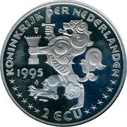 Netherlands 2 ecu Amsterdam Sail Manifestation '95 -Batavia 1995 Prooflike X# 95 KONINKRIJK DER NEDERLANDEN 1995 2 ECU coin obverse Netherlands 2 ecu Amsterdam Sail Manifestation '95 -Batavia 1995 Prooflike X# 95 KONINKRIJK DER NEDERLANDEN 1995 2 ECU coin obverse