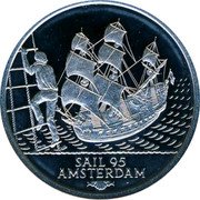 Netherlands 2 ecu Amsterdam Sail Manifestation 1995. 1995 Proof SAIL 95 AMSTERDAM coin reverse Netherlands 2 ecu Amsterdam Sail Manifestation 1995. 1995 Proof SAIL 95 AMSTERDAM coin reverse