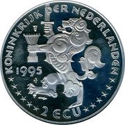 Netherlands 2 ecu Sailing Ship - Amsterdam 1995 Proof KONINKRIJK DER NEDERLANDEN 1995 2 ECU coin obverse Netherlands 2 ecu Sailing Ship - Amsterdam 1995 Proof KONINKRIJK DER NEDERLANDEN 1995 2 ECU coin obverse