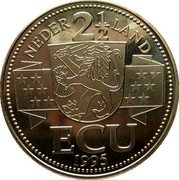 Netherlands 2 1/2 ECU Painter Vincent Van Gogh 1995 NEDER LAND 2 1/2 ECU 1995 coin obverse