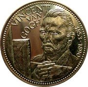 Netherlands 2 1/2 ECU Painter Vincent Van Gogh 1995 VINCENT VAN GOGH 1853-1890 coin reverse