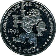 Netherlands 2 ecu Sail 95 Amsterdam 1995 X# 98 KONINKRIJK DER NEDERLANDEN 1995 2 ECU coin obverse Netherlands 2 ecu Sail 95 Amsterdam 1995 X# 98 KONINKRIJK DER NEDERLANDEN 1995 2 ECU coin obverse