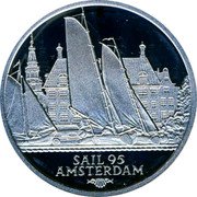 Netherlands 2 ecu Sail 95 Amsterdam 1995 Proof SAIL 95 AMSTERDAM coin reverse Netherlands 2 ecu Sail 95 Amsterdam 1995 Proof SAIL 95 AMSTERDAM coin reverse