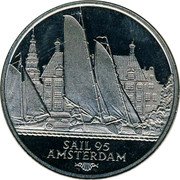 Netherlands 2 ecu Sail 95 Amsterdam 1995 X# 98 SAIL 95 AMSTERDAM coin reverse Netherlands 2 ecu Sail 95 Amsterdam 1995 X# 98 SAIL 95 AMSTERDAM coin reverse