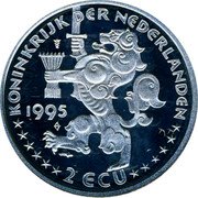 Netherlands 2 ecu Sail 95 Amsterdam 1995 Proof KONINKRIJK DER NEDERLANDEN 1995 2 ECU coin obverse Netherlands 2 ecu Sail 95 Amsterdam 1995 Proof KONINKRIJK DER NEDERLANDEN 1995 2 ECU coin obverse