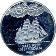 Netherlands 2 ECU Sail 95 Amsterdam - Sagres 1995 Proof SAIL 95 AMSTERDAM coin reverse Netherlands 2 ECU Sail 95 Amsterdam - Sagres 1995 Proof SAIL 95 AMSTERDAM coin reverse