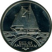 Netherlands 2 ecu Sail 95 Amsterdam - Schooner 'Eendracht' 1995 unknown in Sail set 1995 X# 96 SAIL 95 AMSTERDAM coin reverse Netherlands 2 ecu Sail 95 Amsterdam - Schooner 'Eendracht' 1995 unknown in Sail set 1995 X# 96 SAIL 95 AMSTERDAM coin reverse